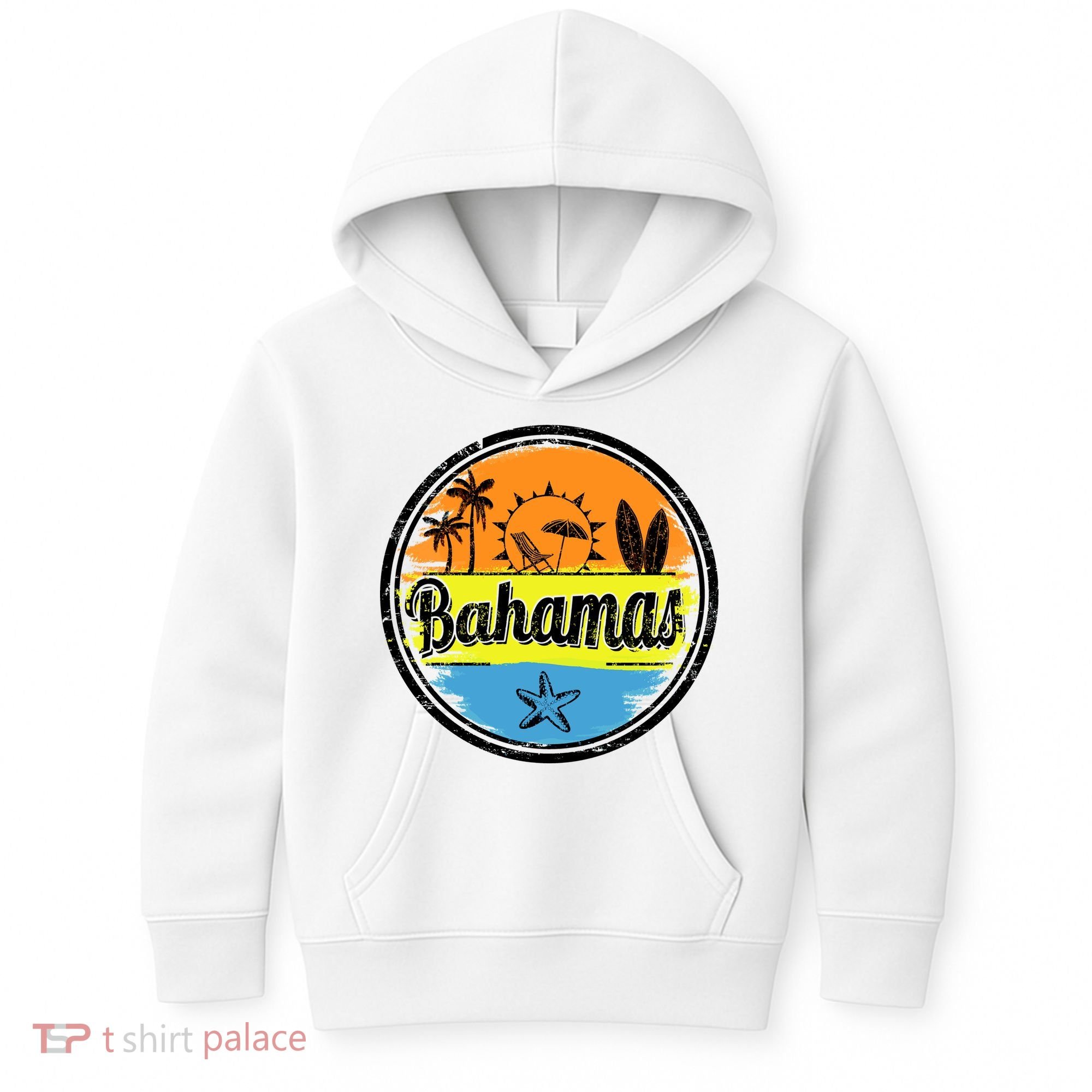 Bahamas Retro Circle Kids Hoodie