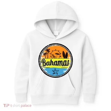 Bahamas Retro Circle Kids Hoodie