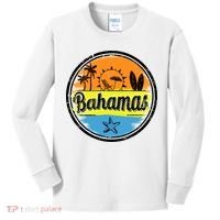 Bahamas Retro Circle Kids Long Sleeve Shirt thumb 0