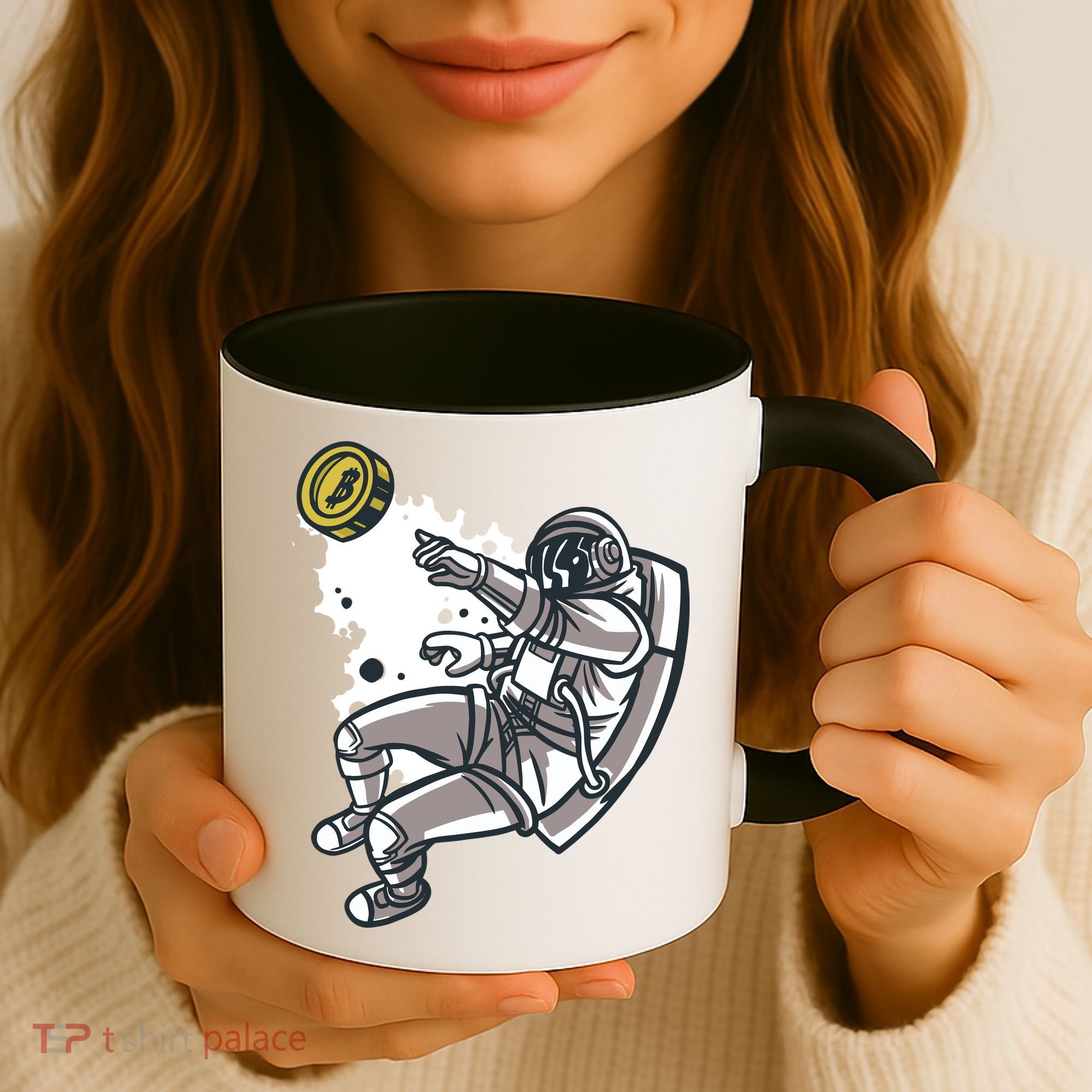 Bitcoin Astronaut In Space Coffee Mug
