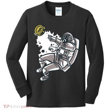 Bitcoin Astronaut In Space Kids Long Sleeve Shirt