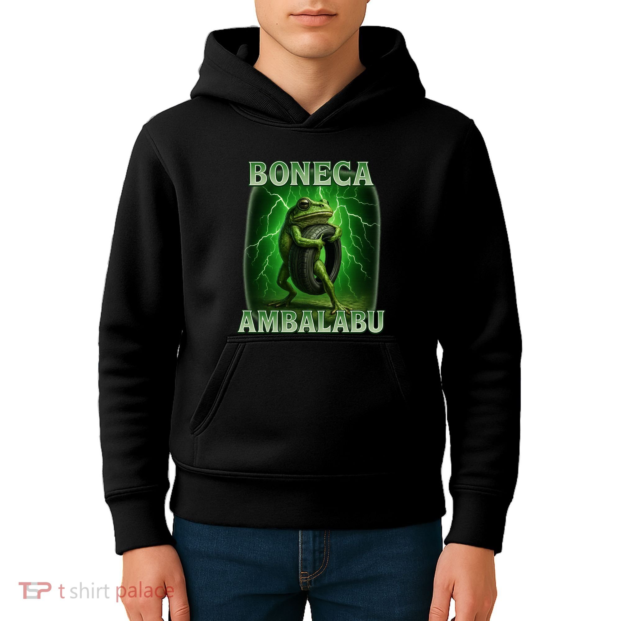 Boneca Ambalabu Italian Brainrot Frog Meme Kids Hoodie