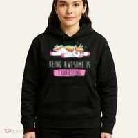 Being Awesome Is Exhausting Funny Unicorn Hoodie thumb 5