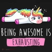 Being Awesome Is Exhausting Funny Unicorn Long Sleeve Shirt thumb 2