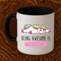 Being Awesome Is Exhausting Funny Unicorn Coffee Mug thumb 2