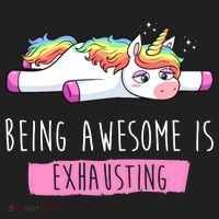Being Awesome Is Exhausting Funny Unicorn Beanie thumb 2