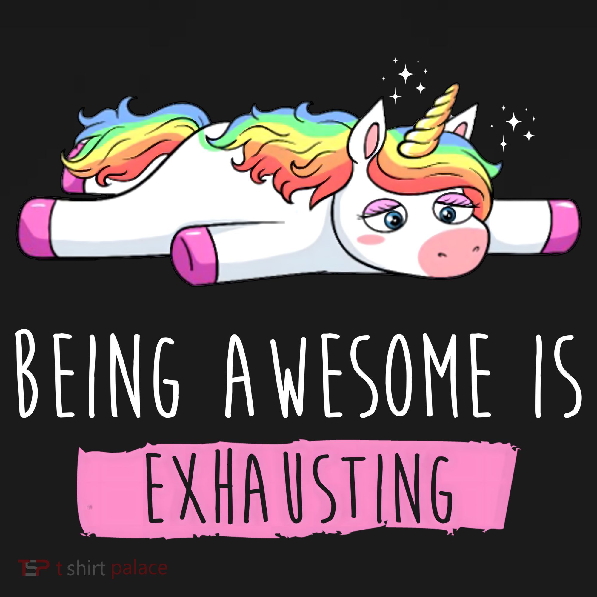 Being Awesome Is Exhausting Funny Unicorn Kids Long Sleeve Shirt