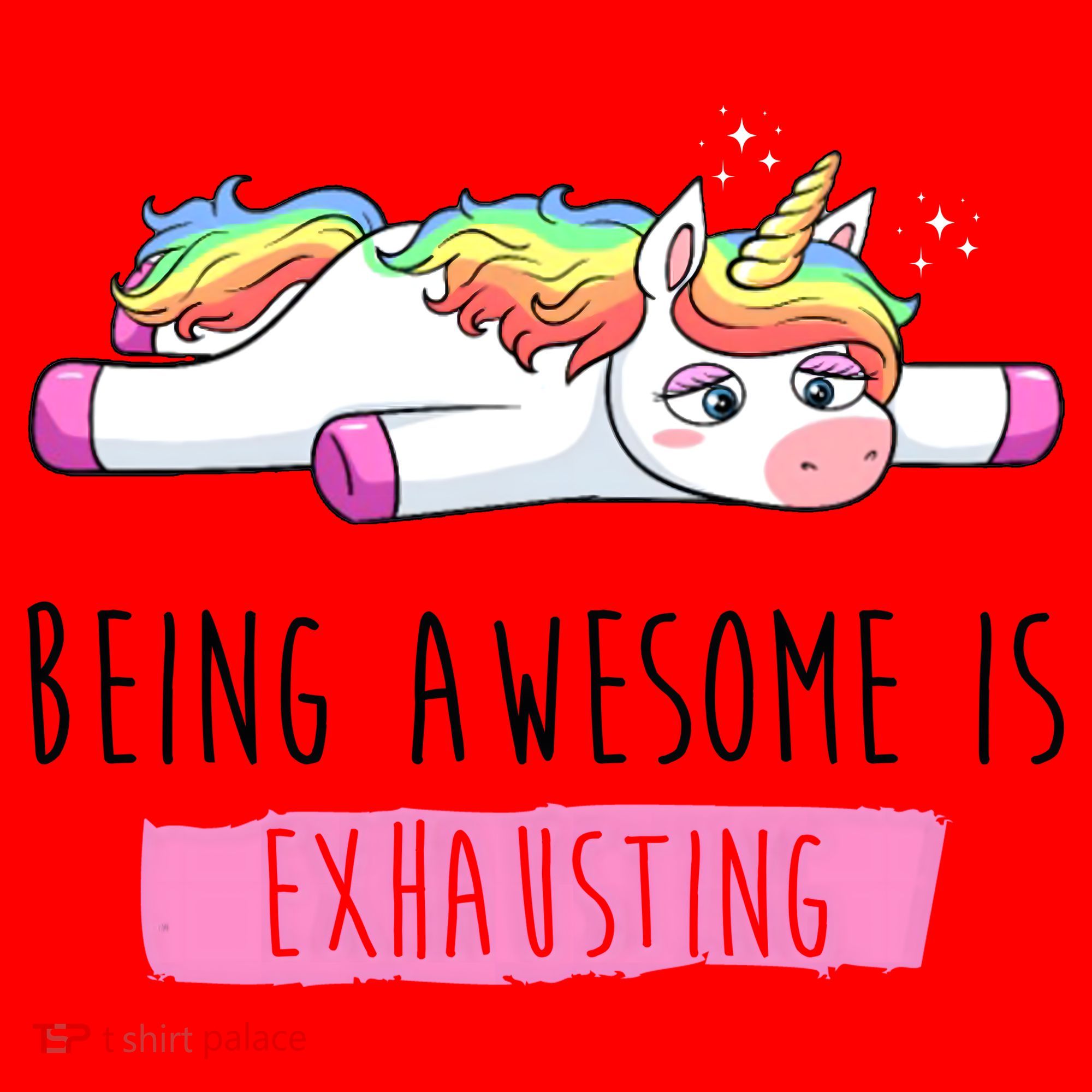 Being Awesome Is Exhausting Funny Unicorn Santa Hat