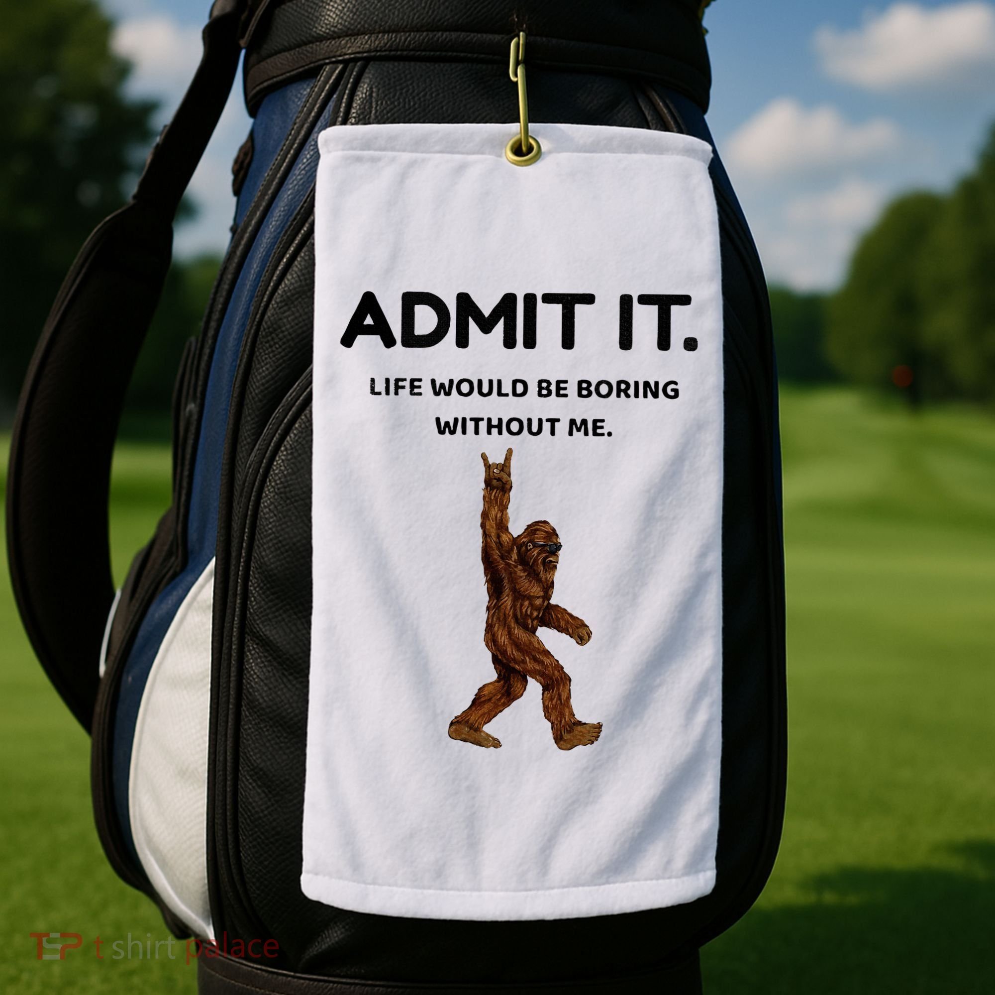 Bigfoot Admit It Life Would Be Boring Without Me Golf Towel