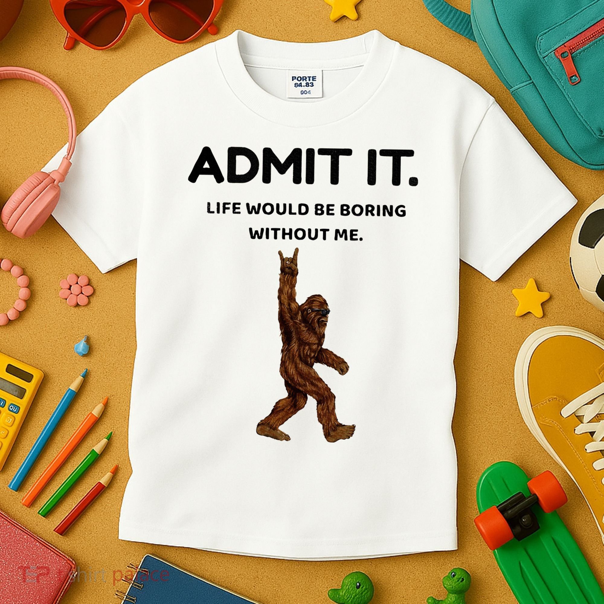 Bigfoot Admit It Life Would Be Boring Without Me Kids T-Shirt