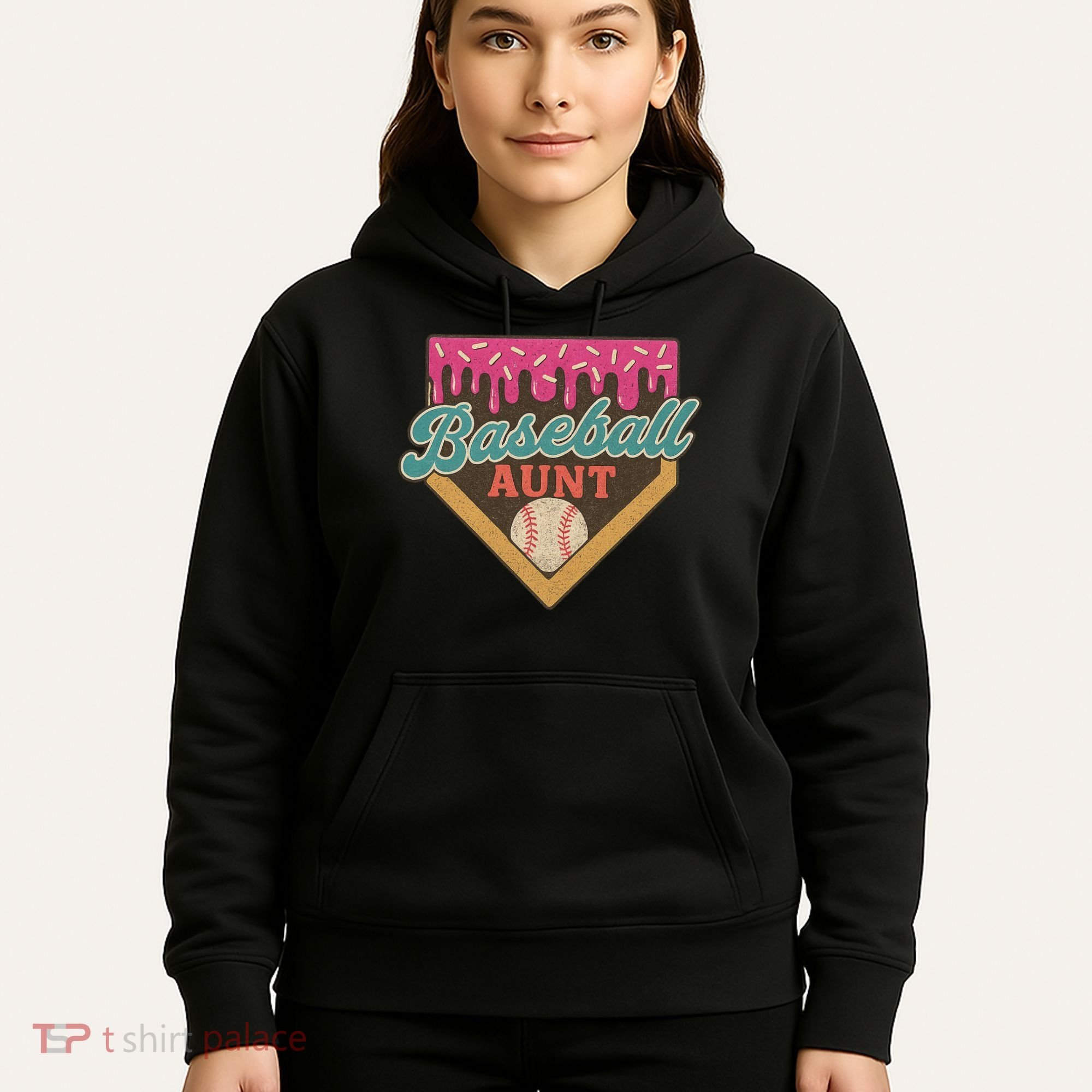 Baseball Aunt Ice Cream Drip Hoodie