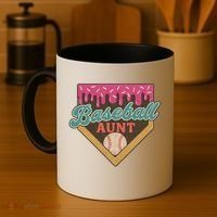 Baseball Aunt Ice Cream Drip Coffee Mug thumb 4