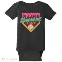 Baseball Aunt Ice Cream Drip Baby Bodysuit thumb 0