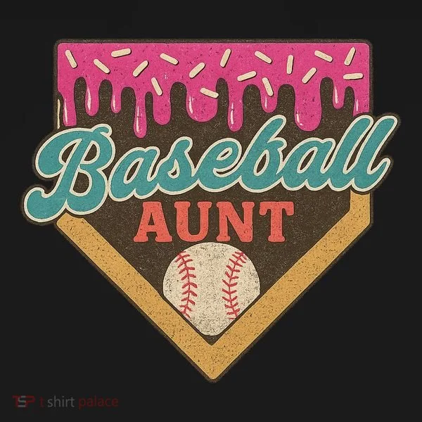 Baseball Aunt Ice Cream Drip Toddler Hoodie