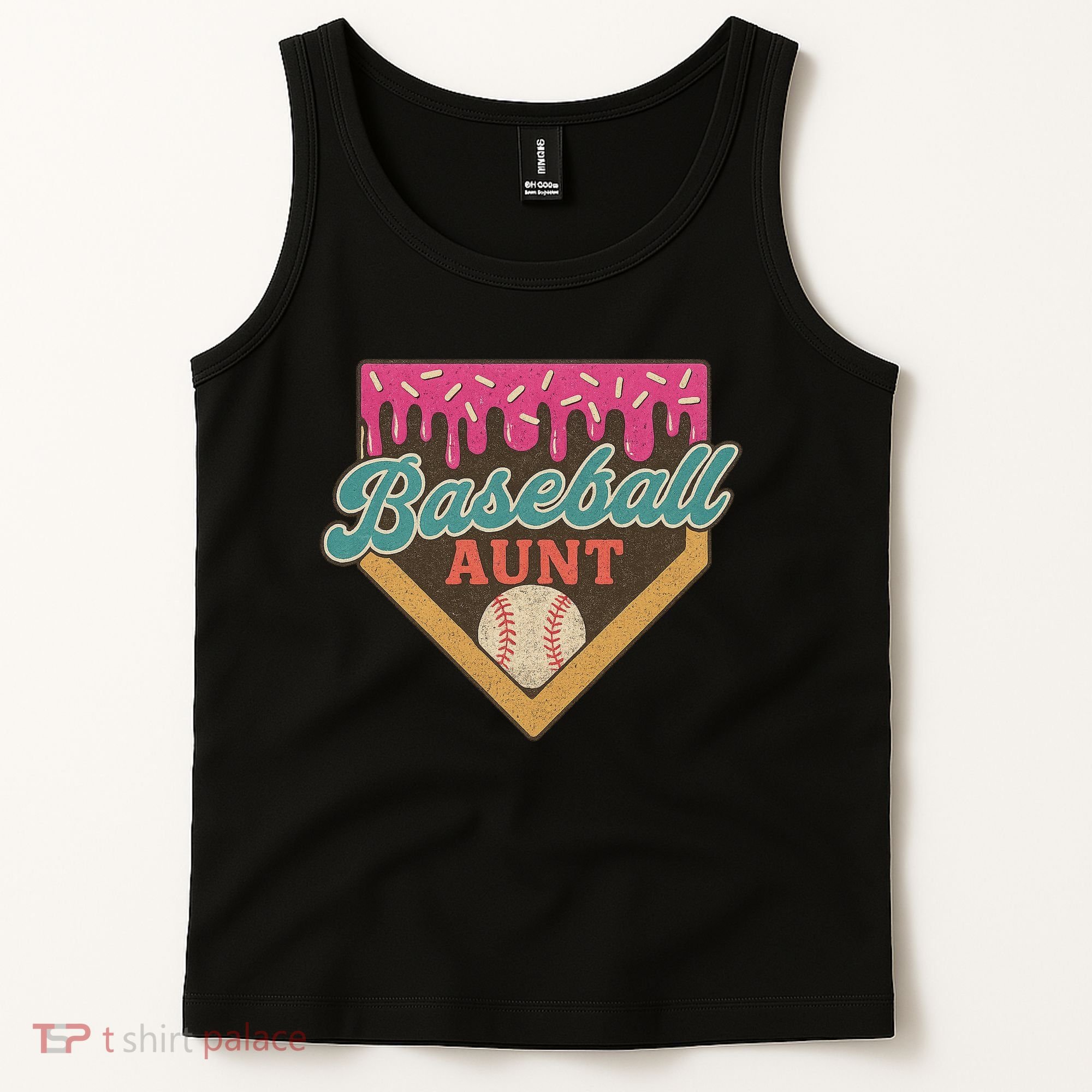 Baseball Aunt Ice Cream Drip Tank Top