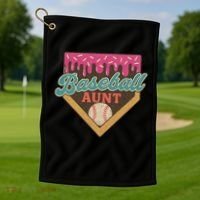 Baseball Aunt Ice Cream Drip Golf Towel thumb 1