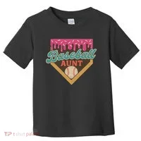 Baseball Aunt Ice Cream Drip Toddler T-Shirt thumb 0