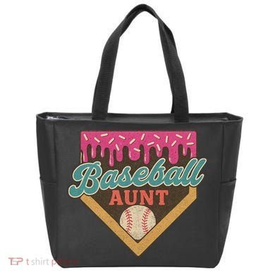 Baseball Aunt Ice Cream Drip Tote Bag
