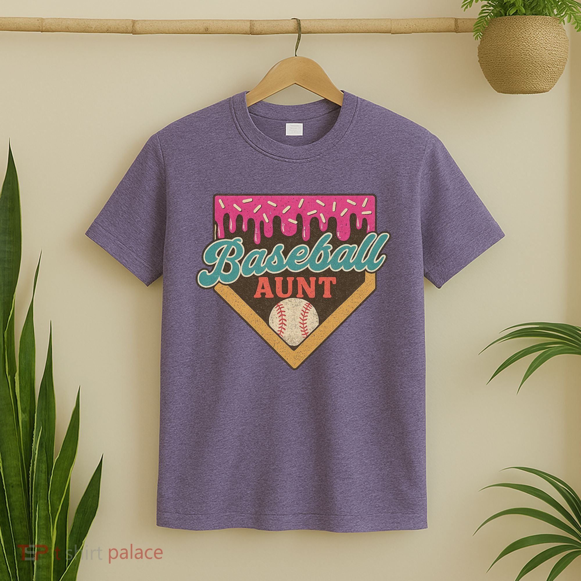 Baseball Aunt Ice Cream Drip T-Shirt