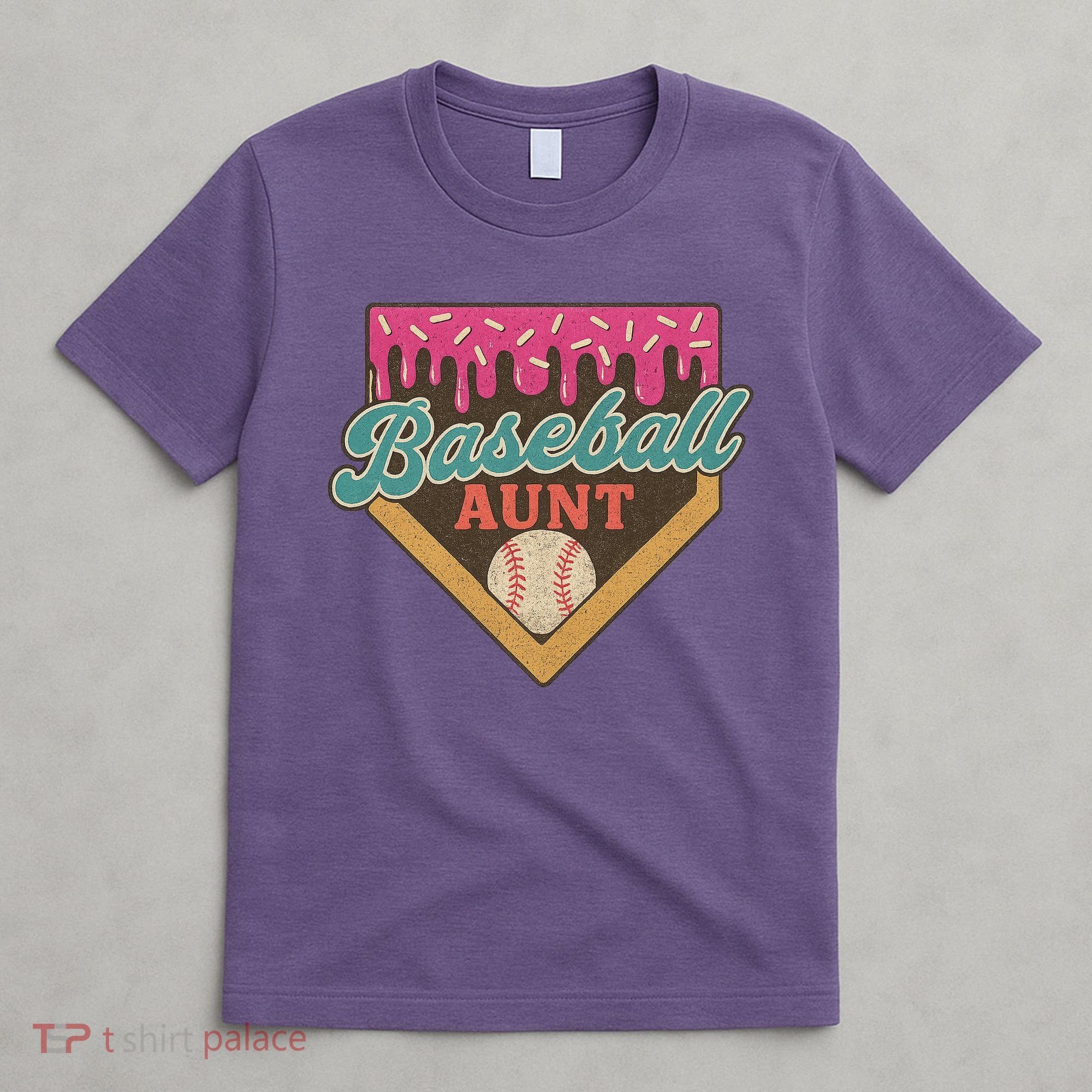 Baseball Aunt Ice Cream Drip T-Shirt