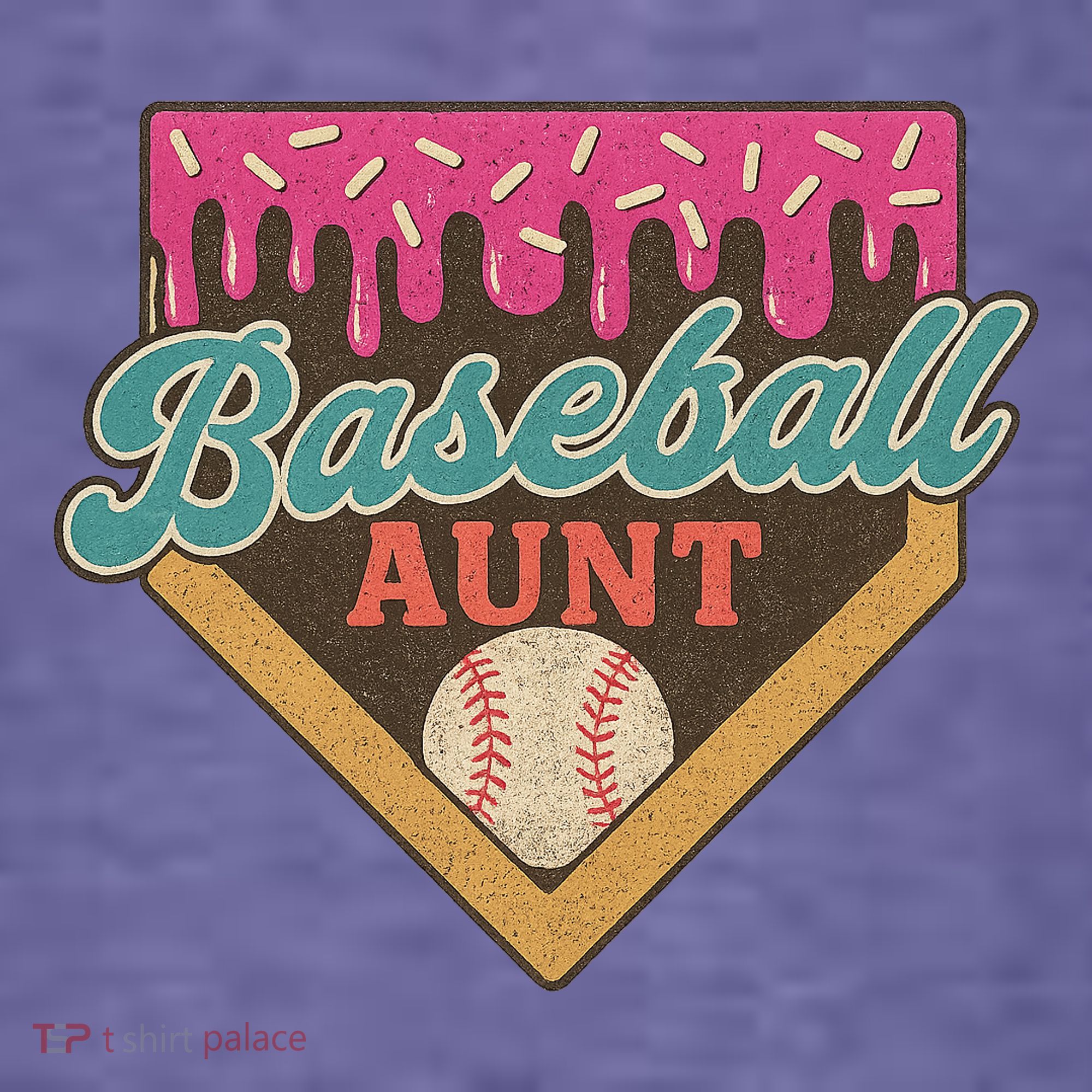 Baseball Aunt Ice Cream Drip Women's Hoodie