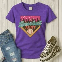 Baseball Aunt Ice Cream Drip Women's T-Shirt thumb 3