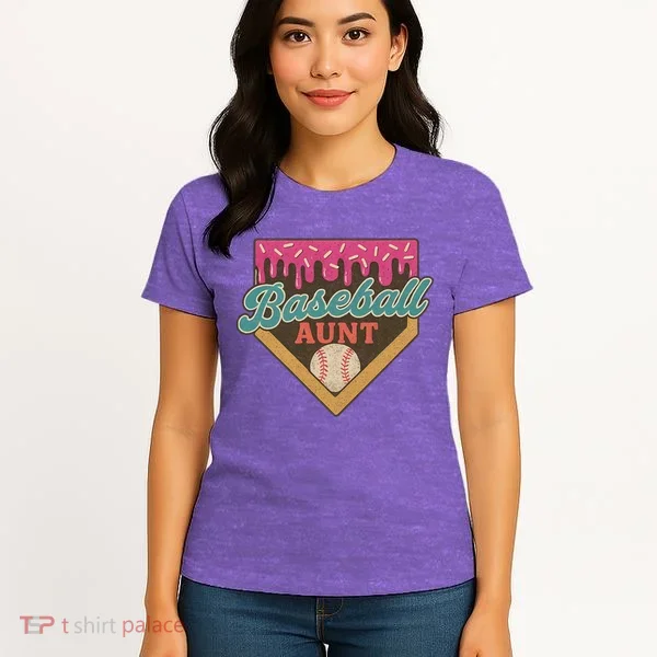 Baseball Aunt Ice Cream Drip Women's T-Shirt