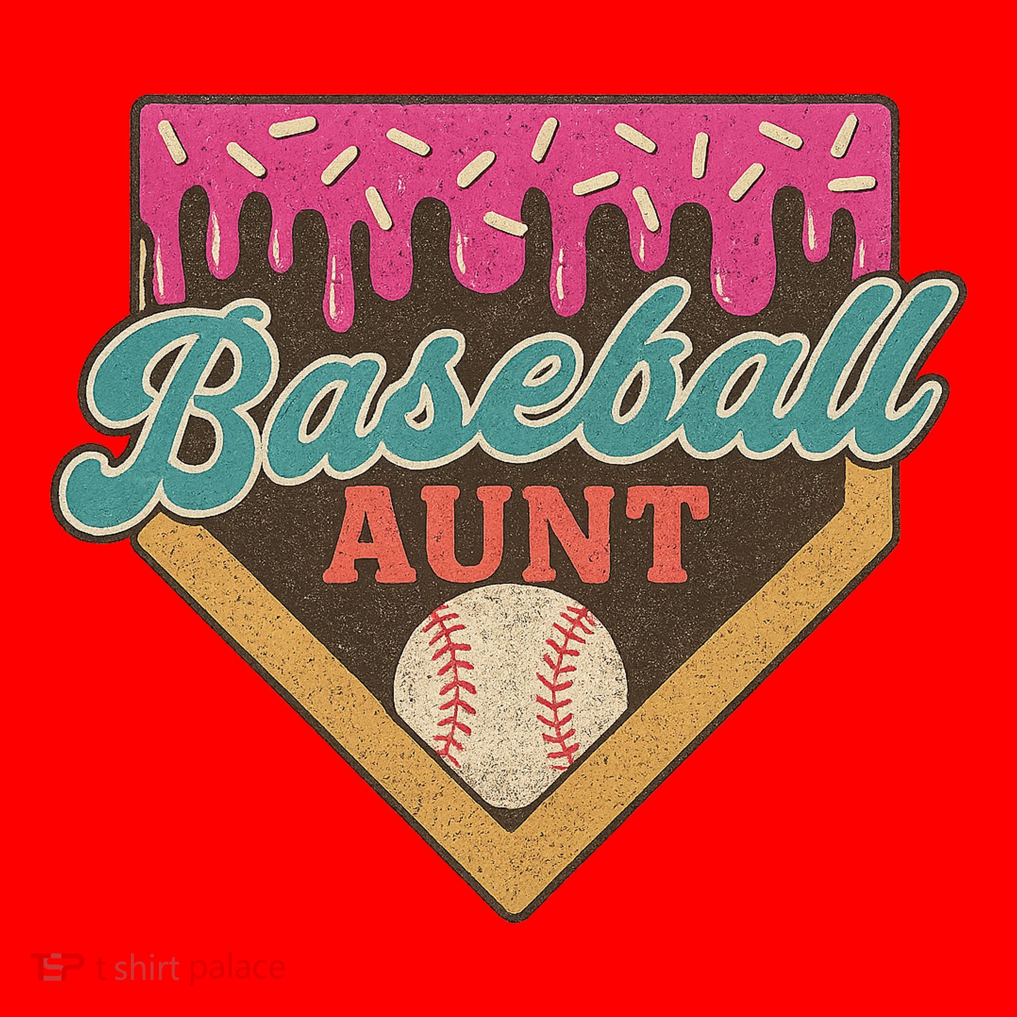 Baseball Aunt Ice Cream Drip Santa Hat