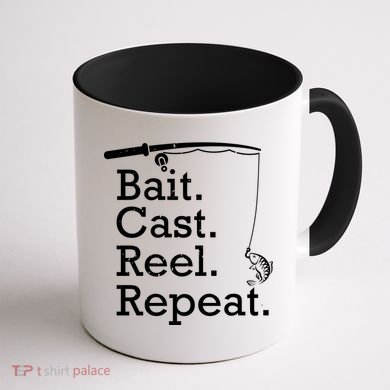 Bait Cast Reek Repeat Coffee Mug back