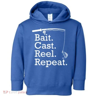 Bait Cast Reek Repeat Toddler Hoodie