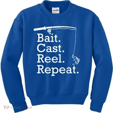 Bait Cast Reek Repeat Kids Sweatshirt