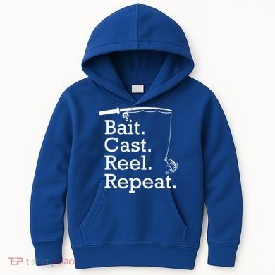 Bait Cast Reek Repeat Kids Hoodie