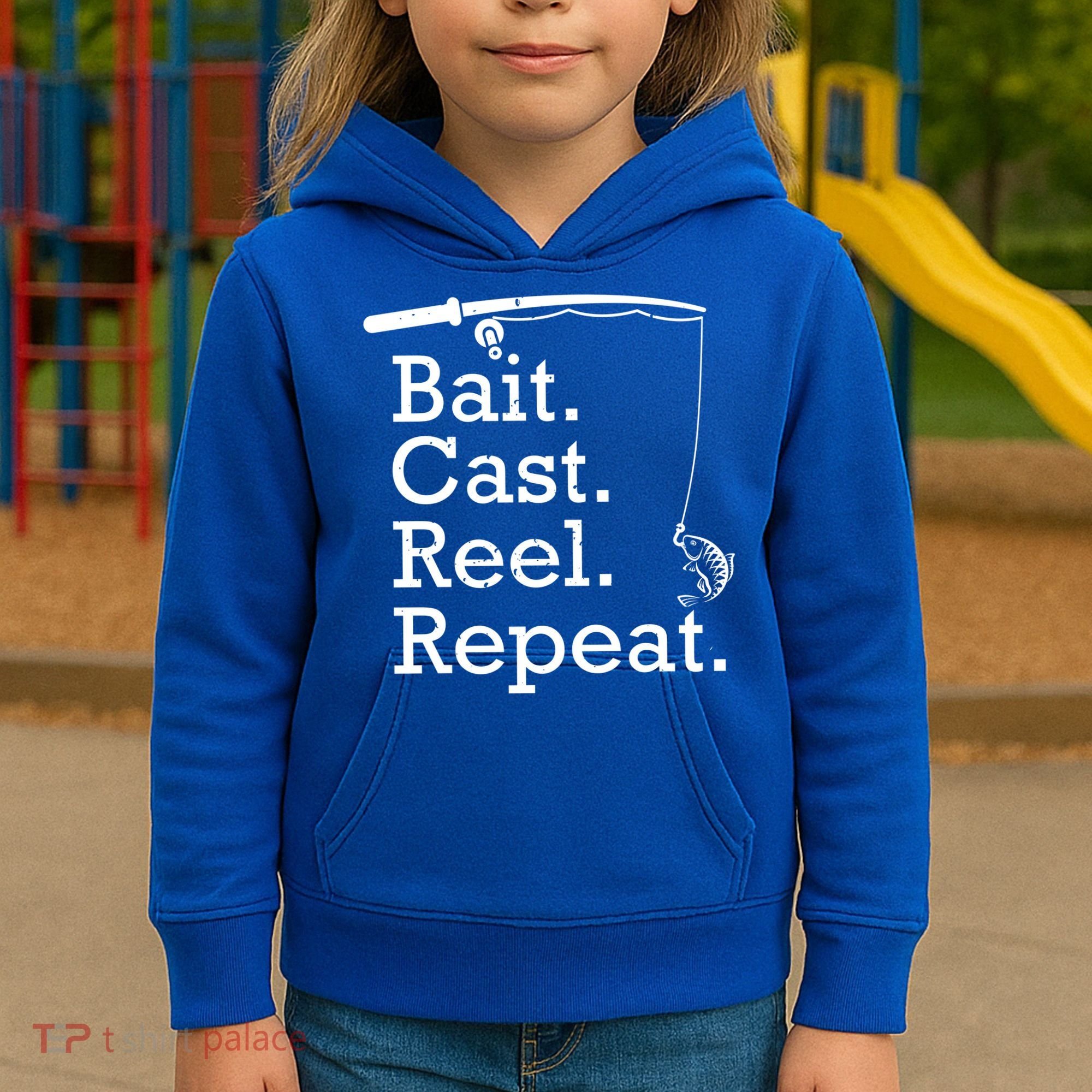 Bait Cast Reek Repeat Kids Hoodie