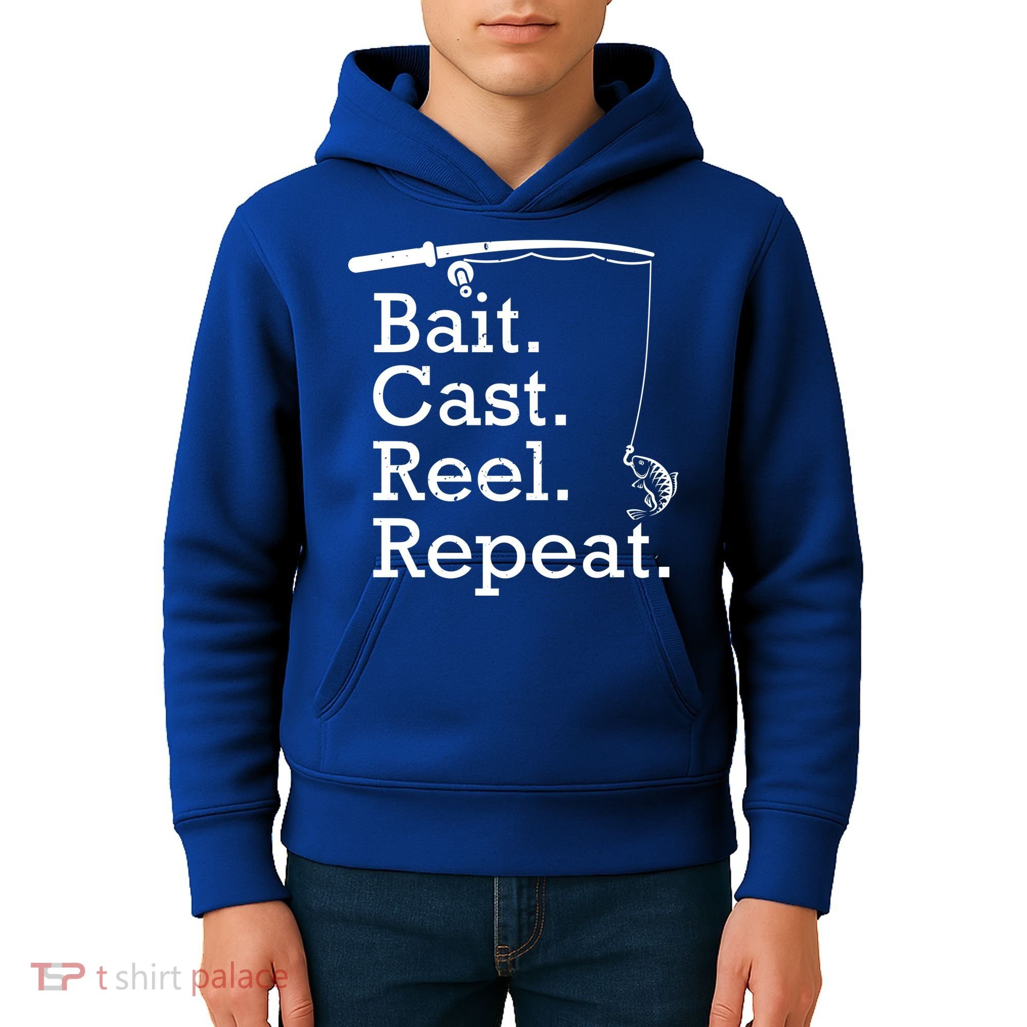 Bait Cast Reek Repeat Kids Hoodie