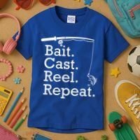 Bait Cast Reek Repeat Kids T-Shirt thumb 3