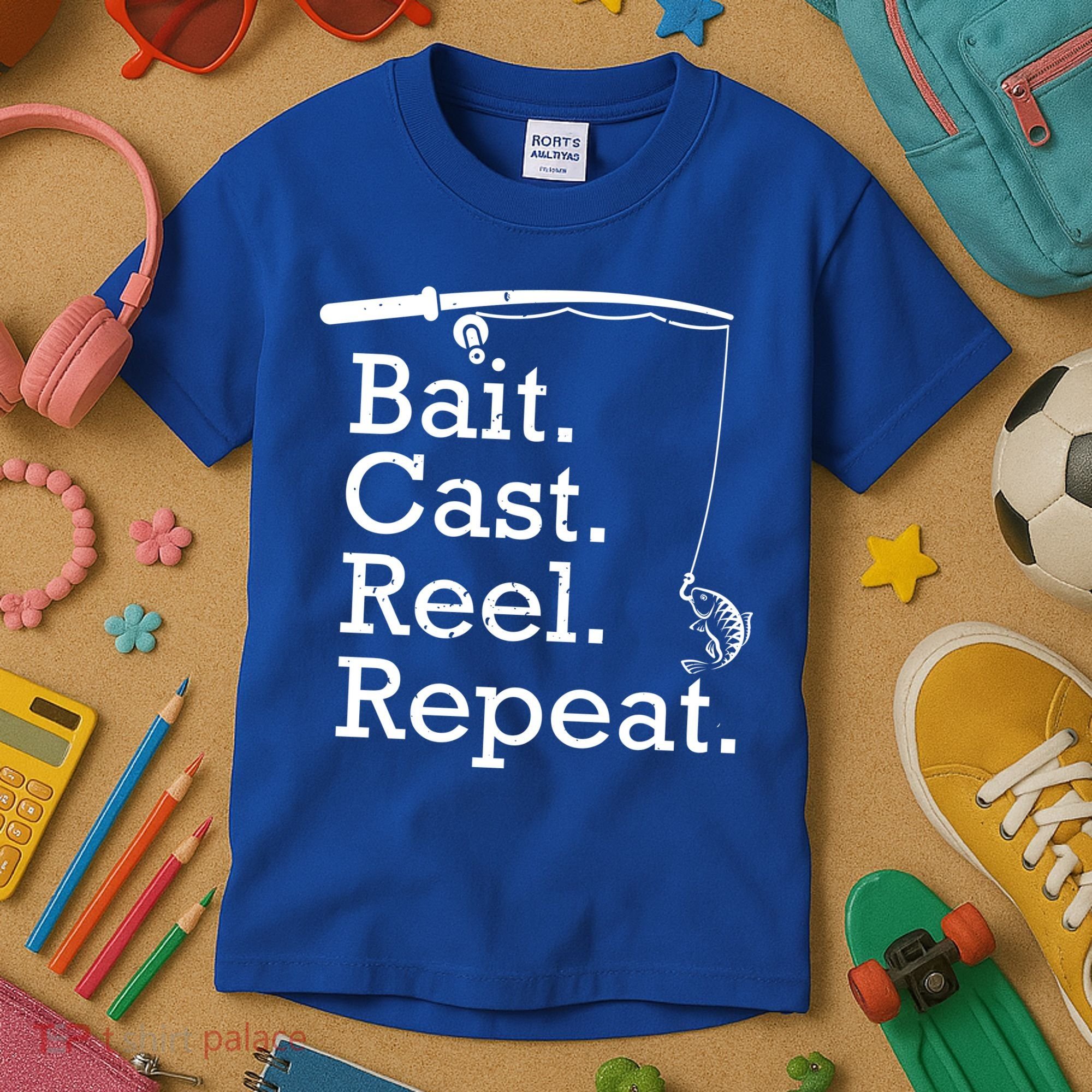 Bait Cast Reek Repeat Kids T-Shirt