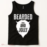 Bearded And Jolly Santa Christmas Tank Top thumb 2