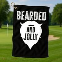 Bearded And Jolly Santa Christmas Golf Towel thumb 1