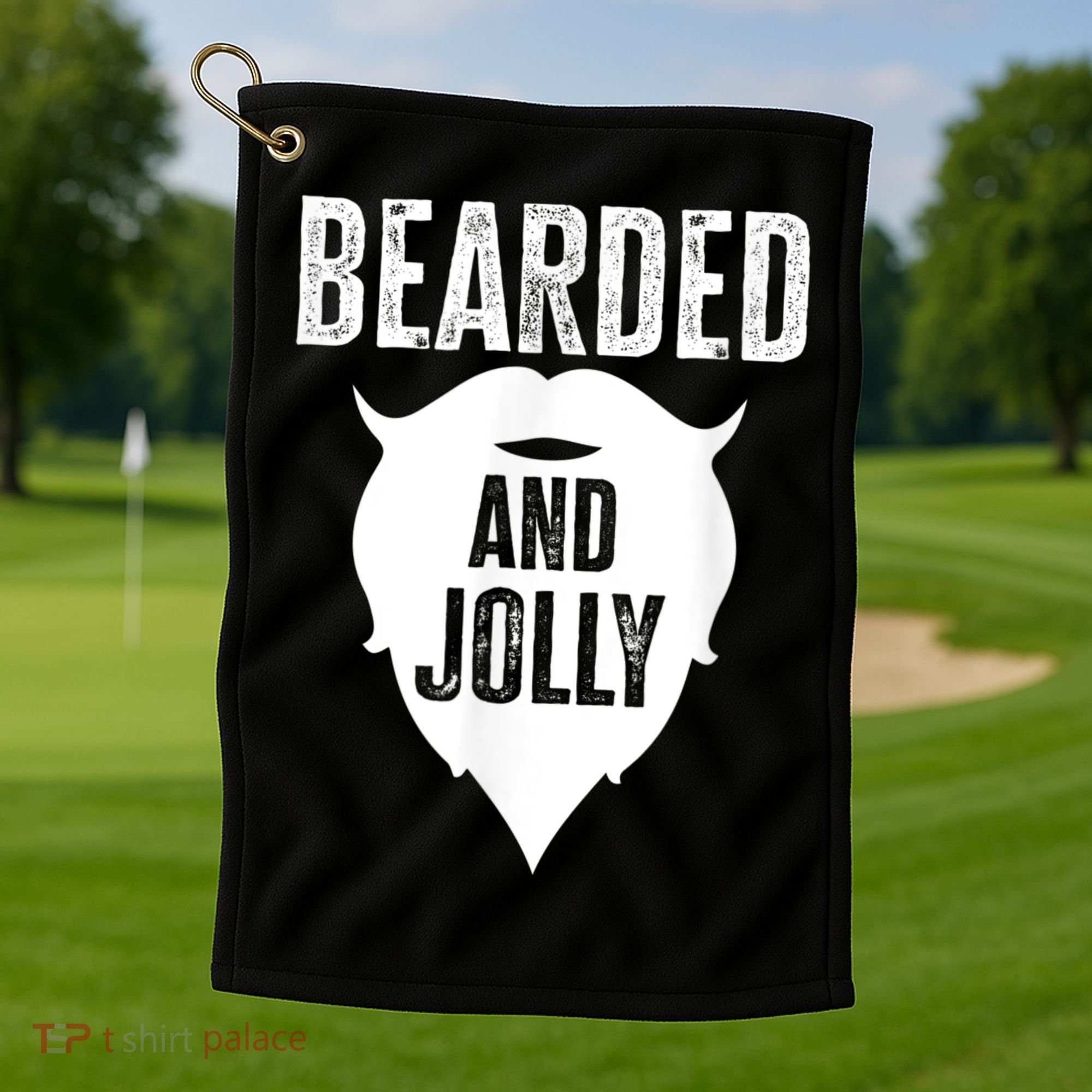 Bearded And Jolly Santa Christmas Golf Towel