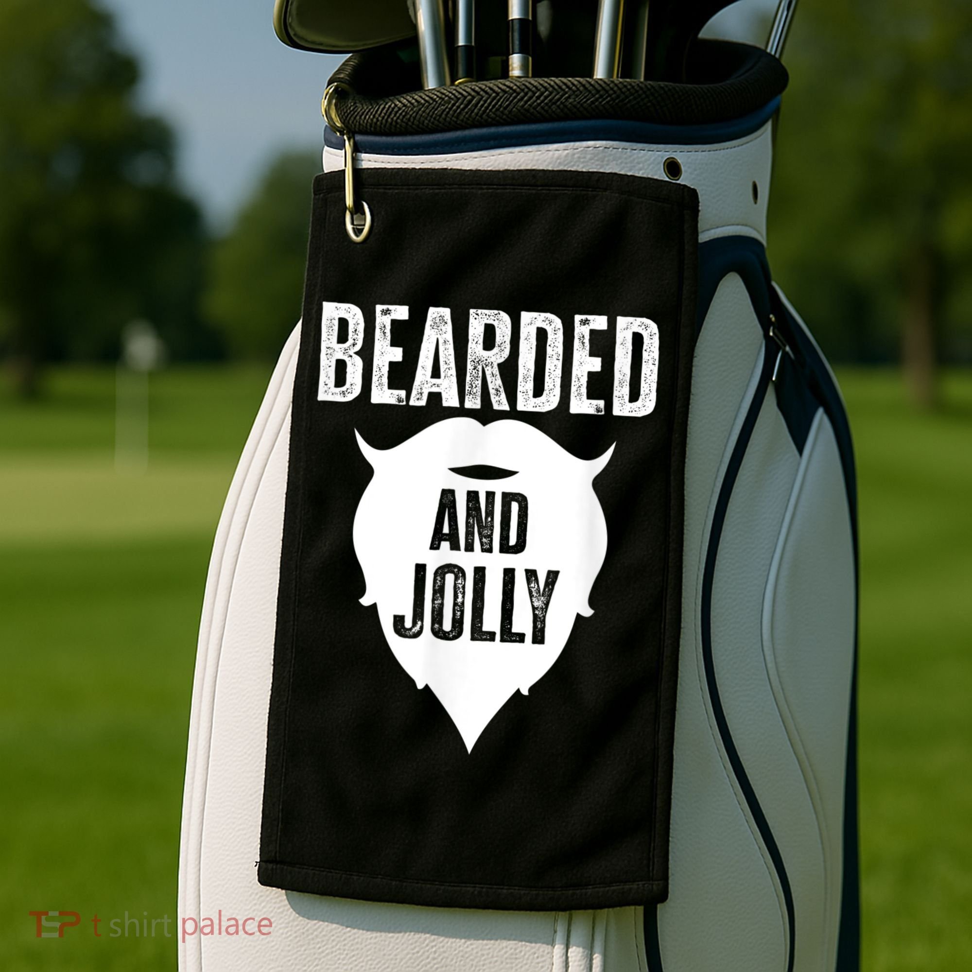 Bearded And Jolly Santa Christmas Golf Towel