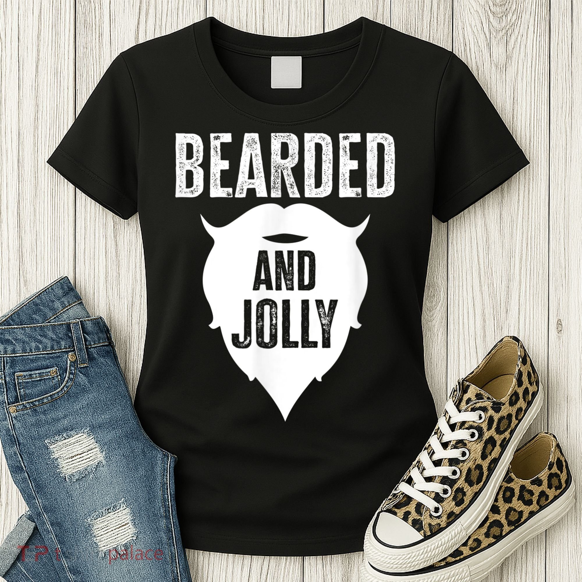 Bearded And Jolly Santa Christmas Women's T-Shirt