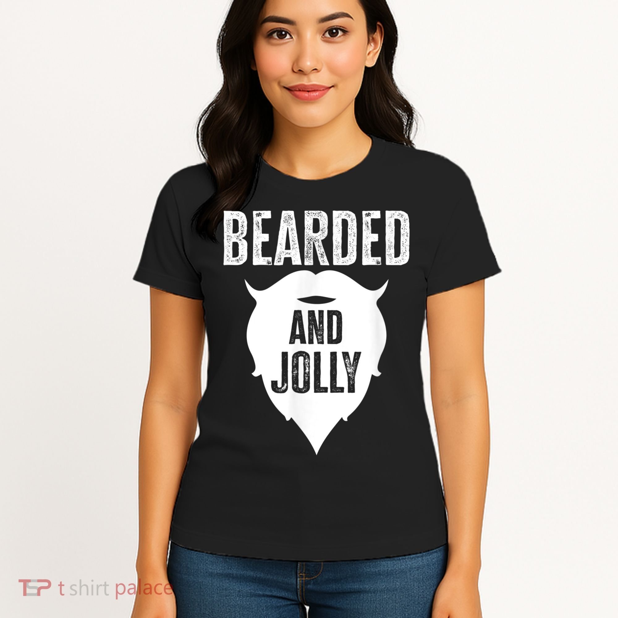 Bearded And Jolly Santa Christmas Women's T-Shirt