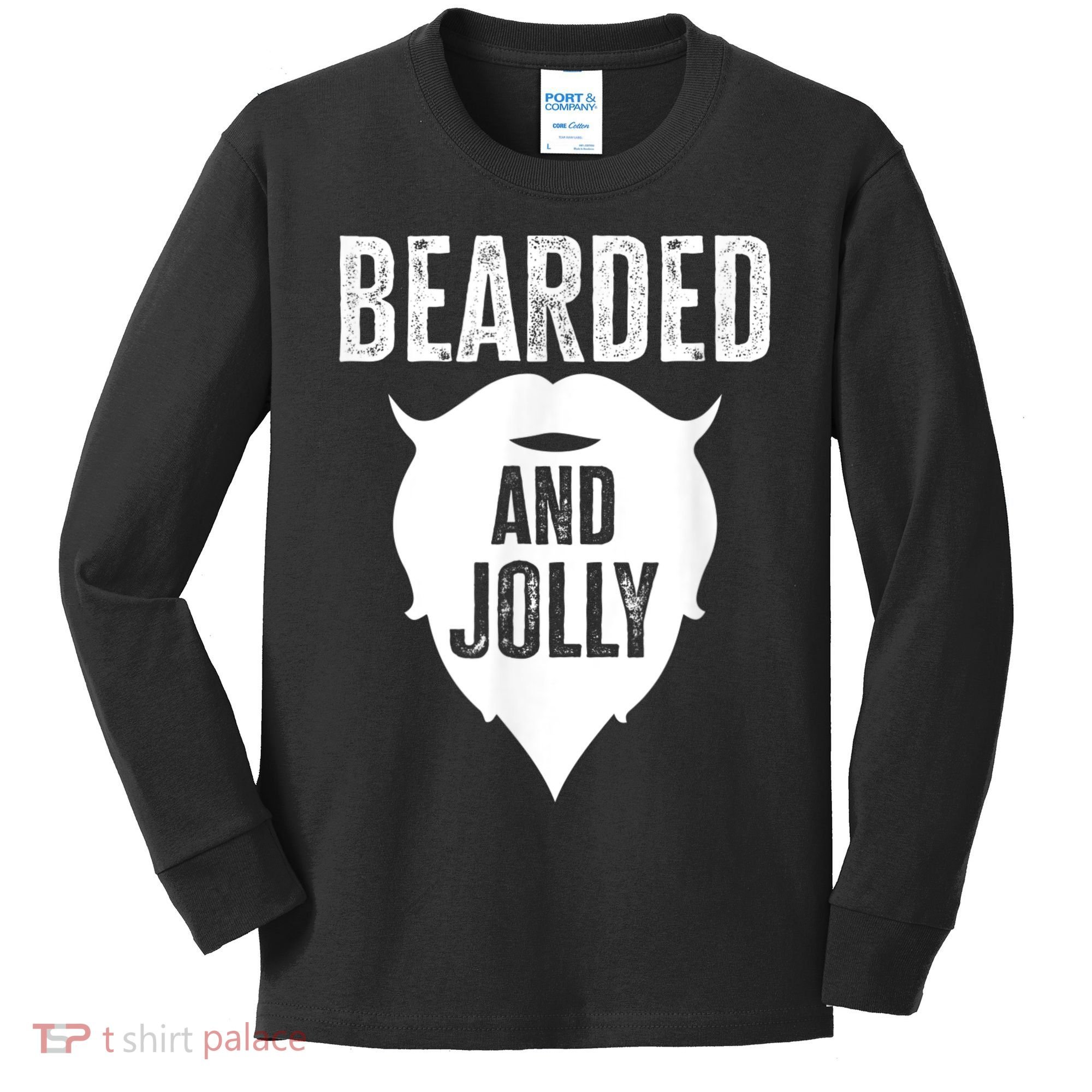 Bearded And Jolly Santa Christmas Kids Long Sleeve Shirt