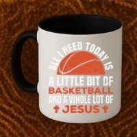 Basketball And Jesus Religious Christian Coffee Mug thumb 2
