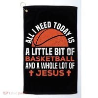 Basketball And Jesus Religious Christian Golf Towel thumb 0