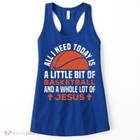 Basketball And Jesus Religious Christian Women's Tank Top thumb 0