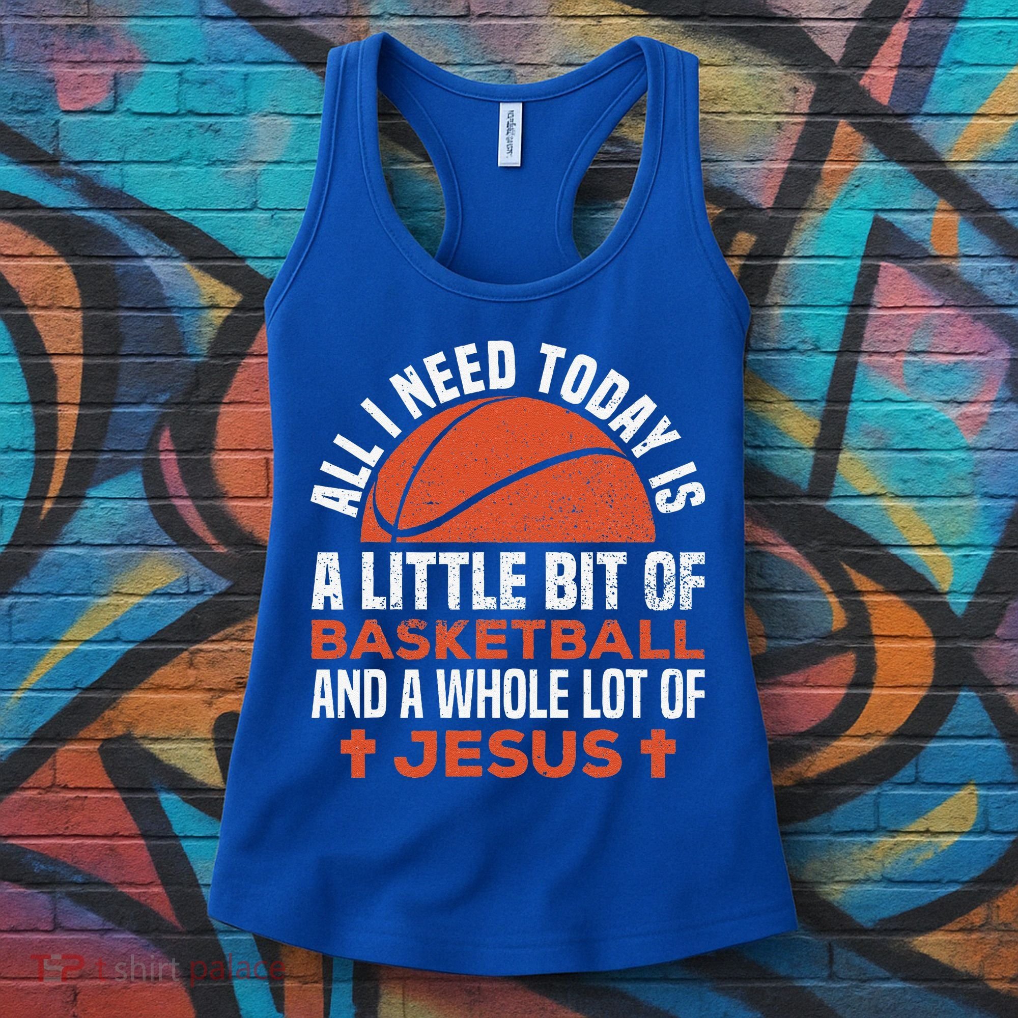 Basketball And Jesus Religious Christian Women's Tank Top