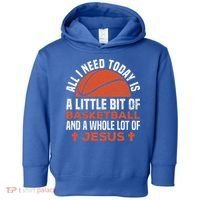 Basketball And Jesus Religious Christian Toddler Hoodie thumb 0