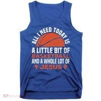 Basketball And Jesus Religious Christian Tank Top thumb 0