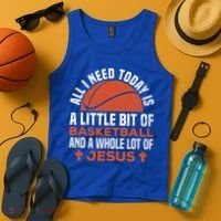 Basketball And Jesus Religious Christian Tank Top thumb 4